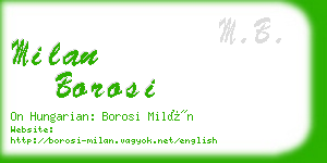 milan borosi business card